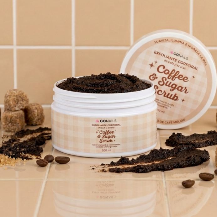 Exfoliante corporal de azúcar aroma café Go Nails al por mayor