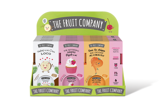 Exhibidor con 14 productos Mikados The Fruit Company