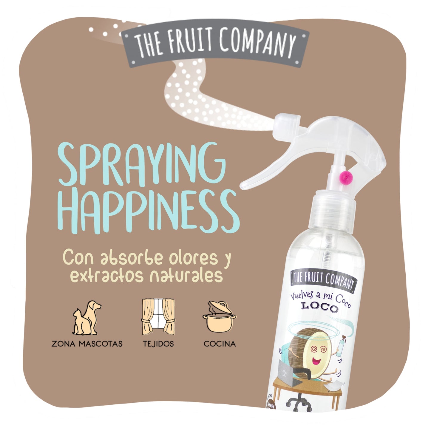 Spray Ambientador Coco Multiusos The Fruit Company envase