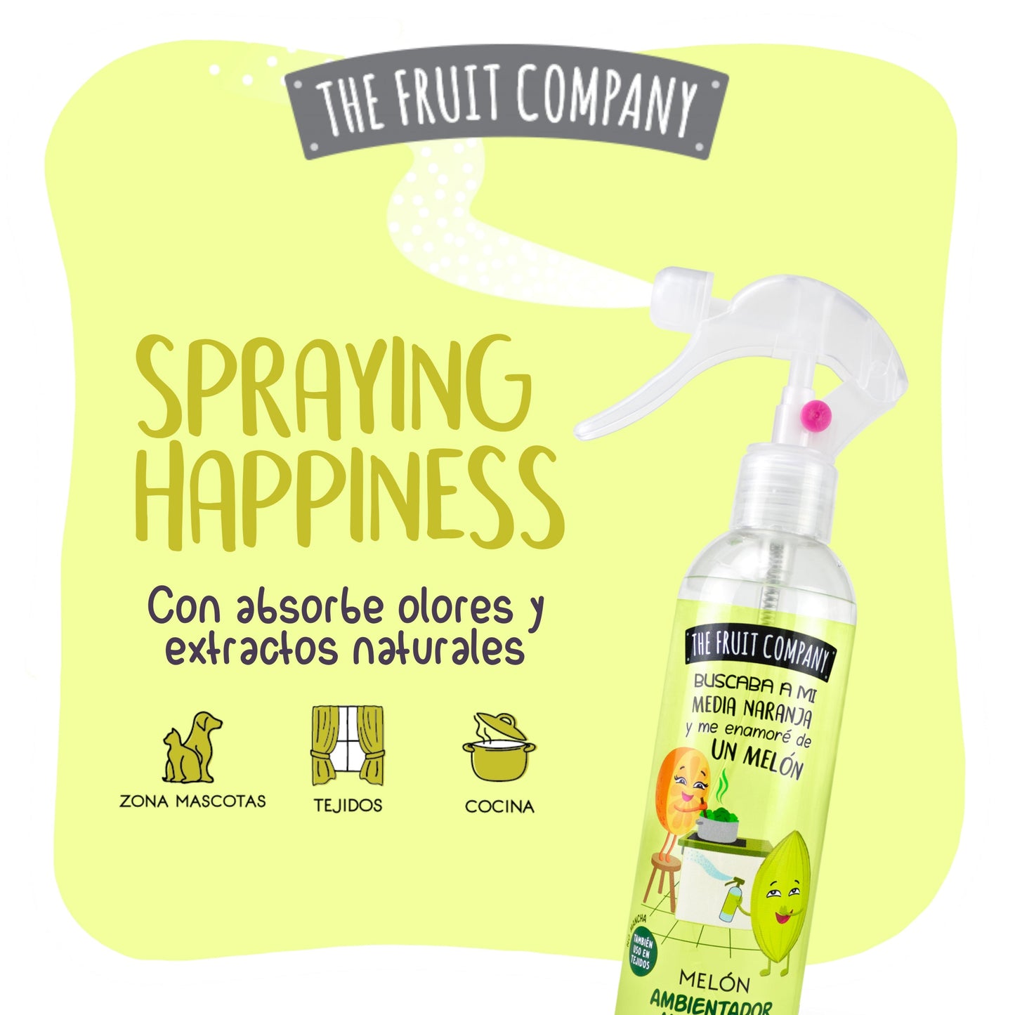 Spray Ambientador Melón Multiusos The Fruit Company envase