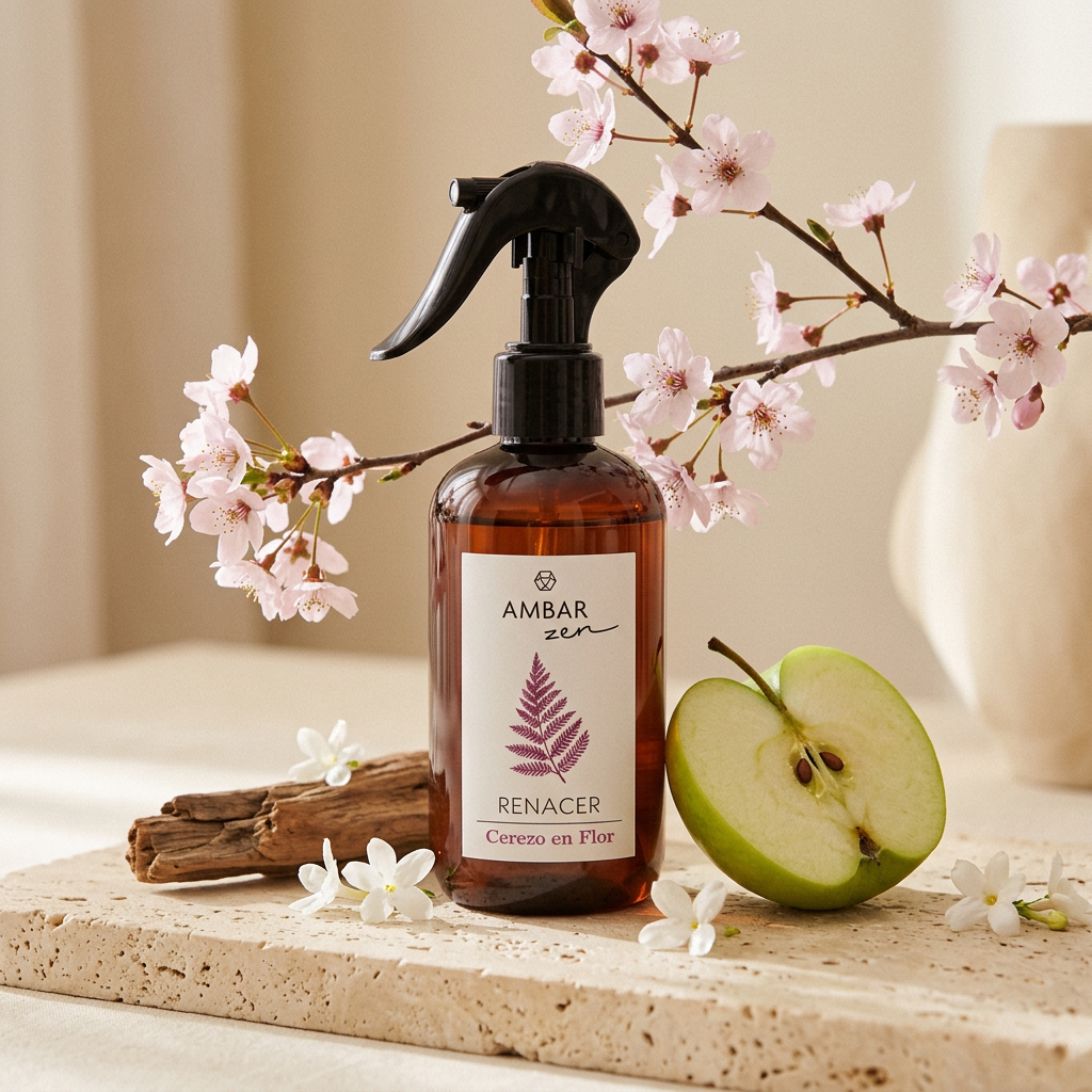 Spray Hogar Zen · Cerezo en Flor con sakura, manzana verde y jazmín, frasco 100 ml, Go Living.