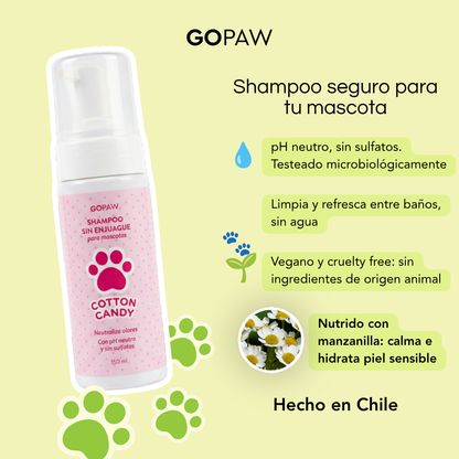 Shampoo sin Enjuague para Mascotas — Cotton Candy · 150 ml
